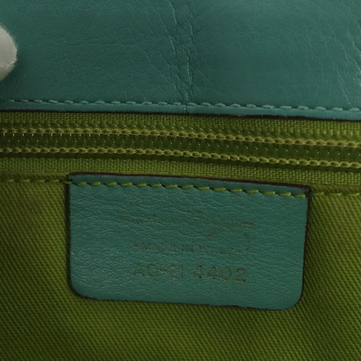Salvatore Ferragamo Gancini Hand Bag Leather Turquoise Blue Gold Auth 128019