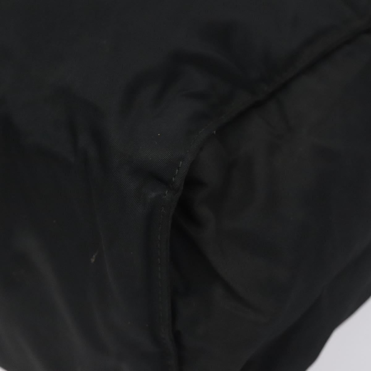 PRADA Hand Bag Nylon Black Gold Auth 128024