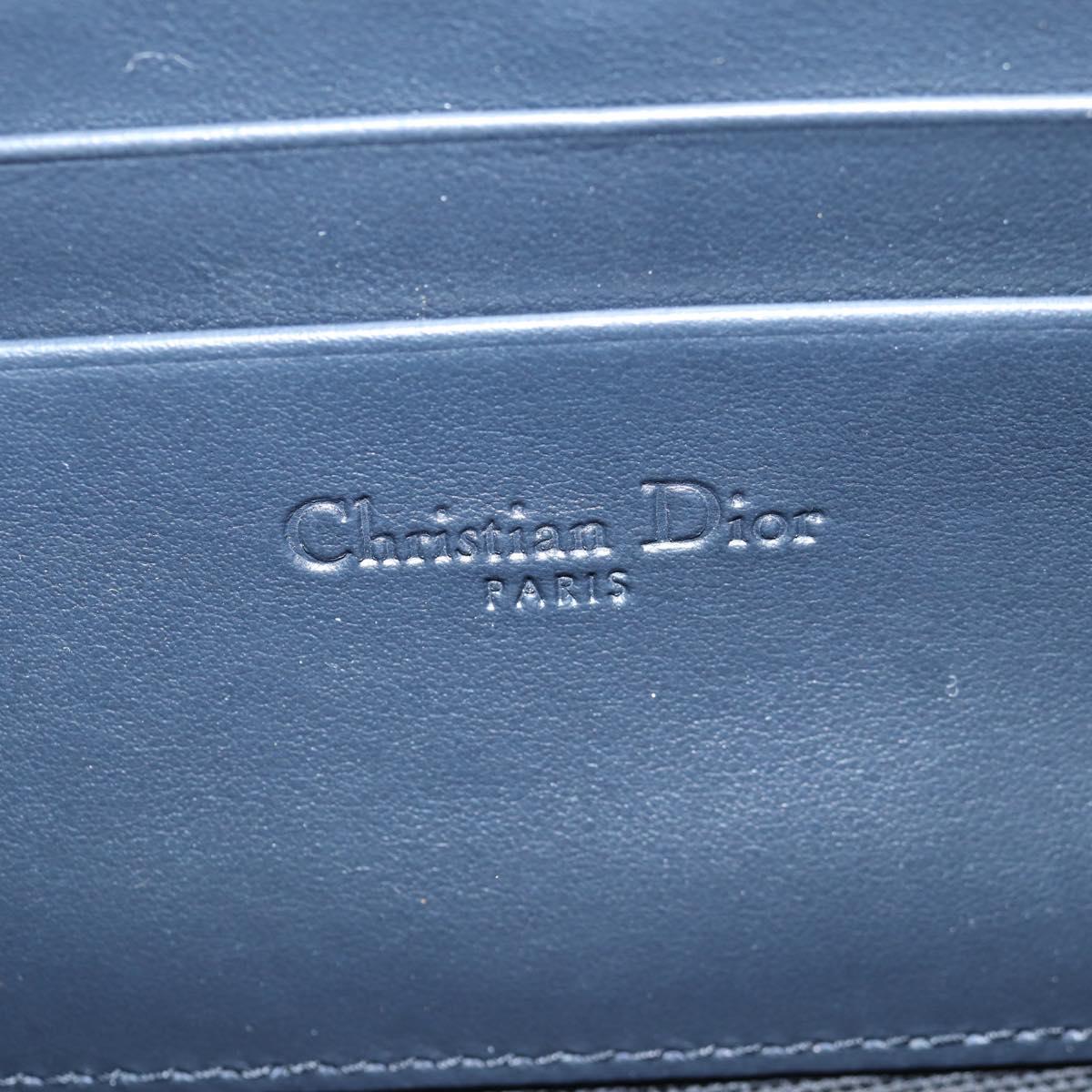 Christian Dior Trotter Canvas Shoulder Bag Navy Gold Auth 128034SM