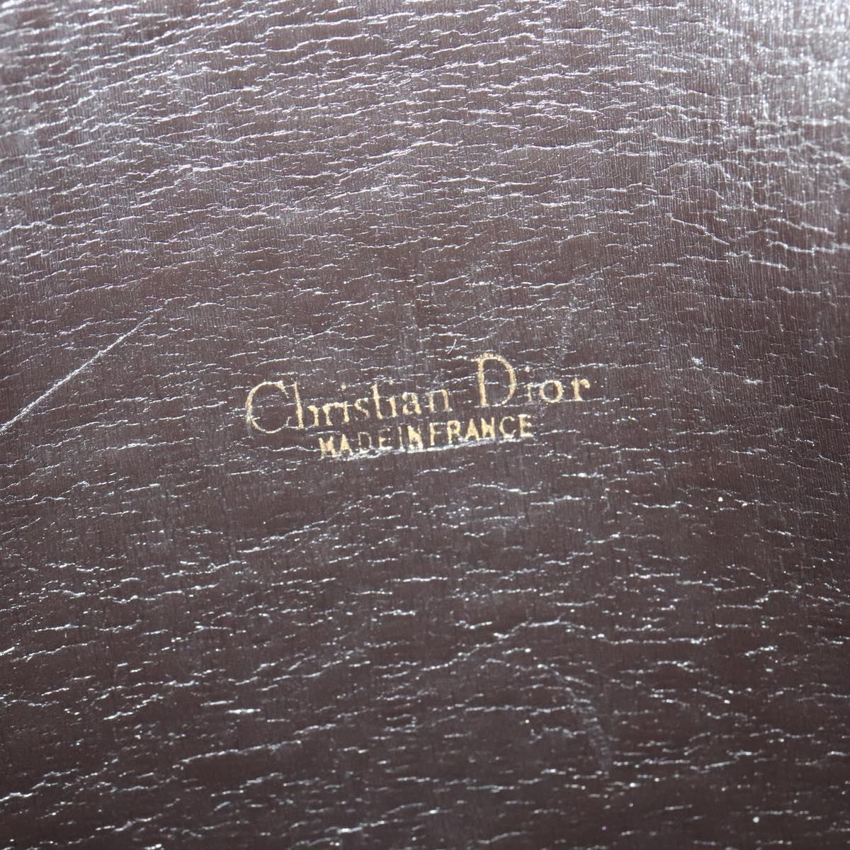 Christian Dior Trotter Canvas Shoulder Bag Brown Gold Auth 128045