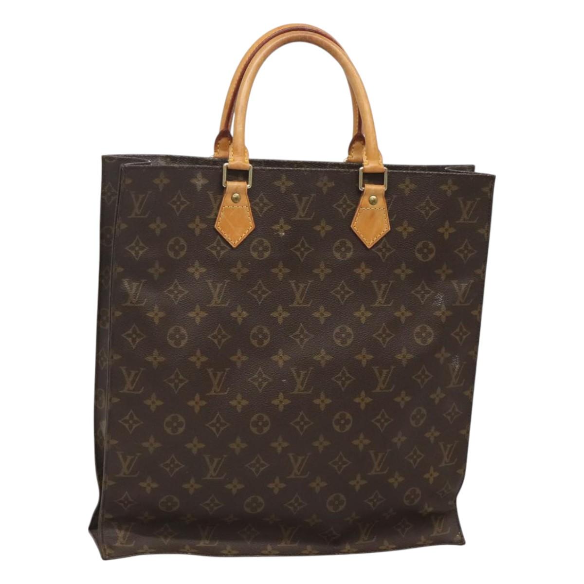 LOUIS VUITTON Monogram Sac Plat Hand Bag M51140 LV Auth 128090
