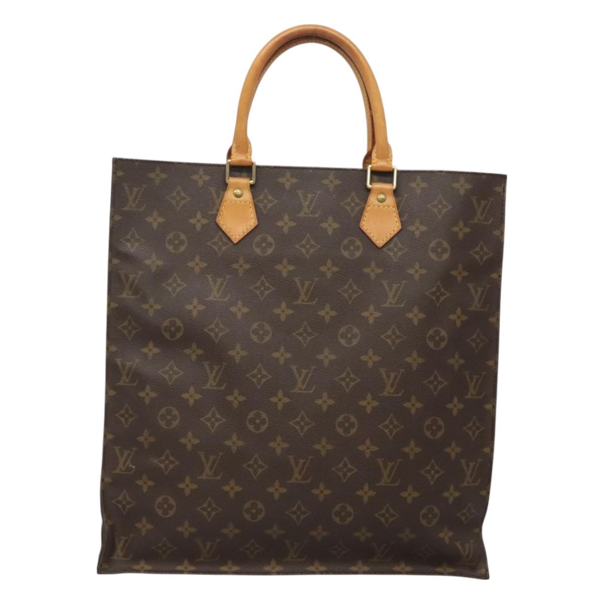 LOUIS VUITTON Monogram Sac Plat Hand Bag M51140 LV Auth 128090