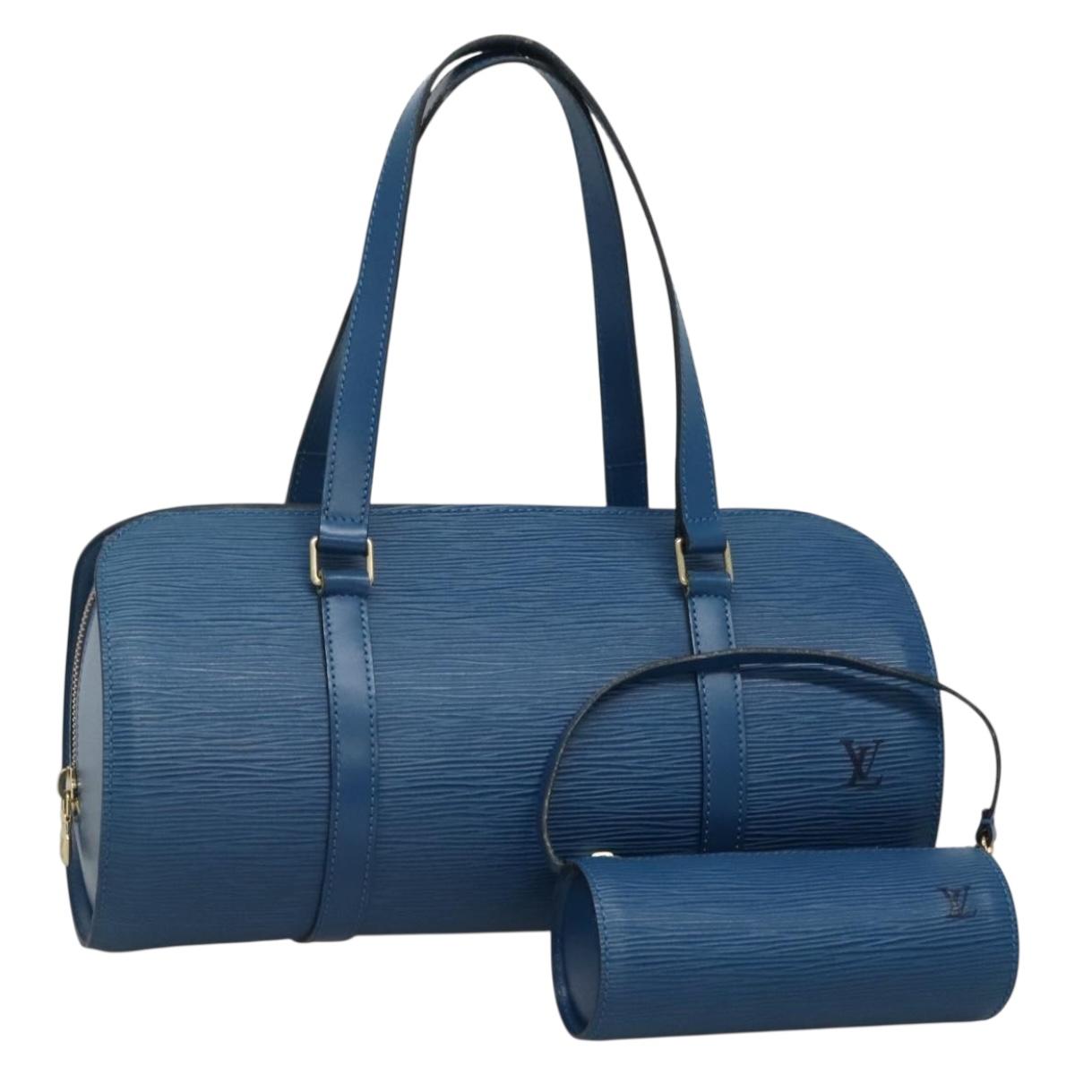 LOUIS VUITTON Epi Soufflot Hand Bag Blue M52225 LV Auth 128095