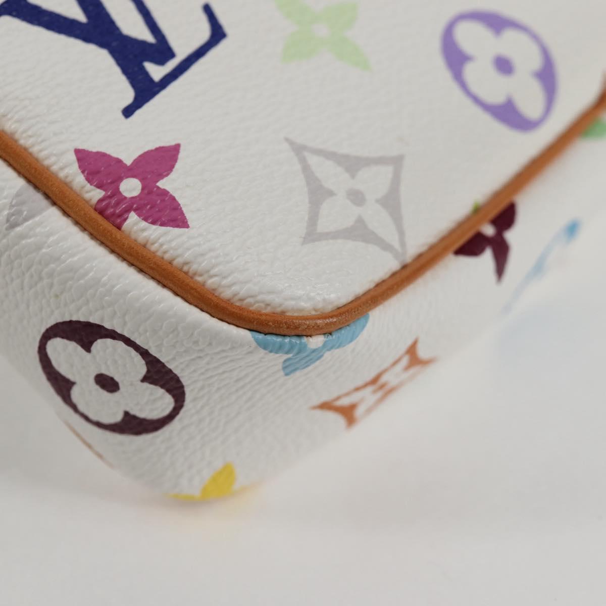 LOUIS VUITTON Multicolor Pochette Accessoires Pouch White M92649 Auth 128115SV