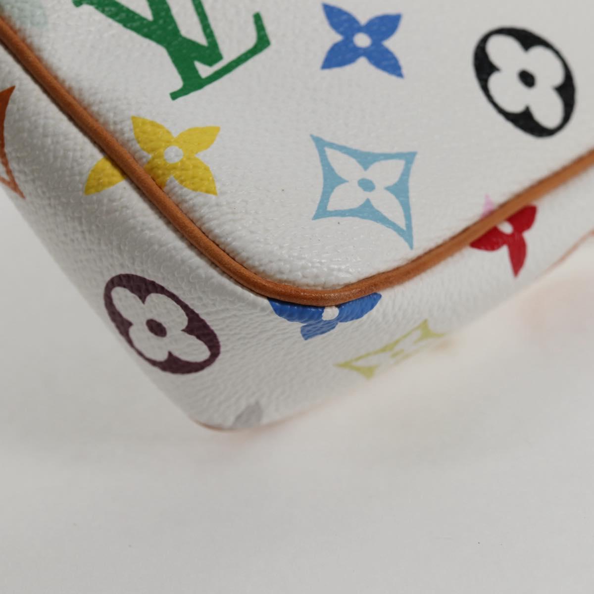 LOUIS VUITTON Multicolor Pochette Accessoires Pouch White M92649 Auth 128115SV