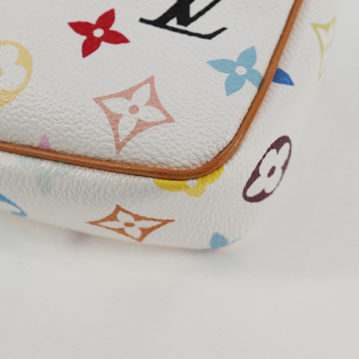 LOUIS VUITTON Multicolor Pochette Accessoires Pouch White M92649 Auth 128115SV