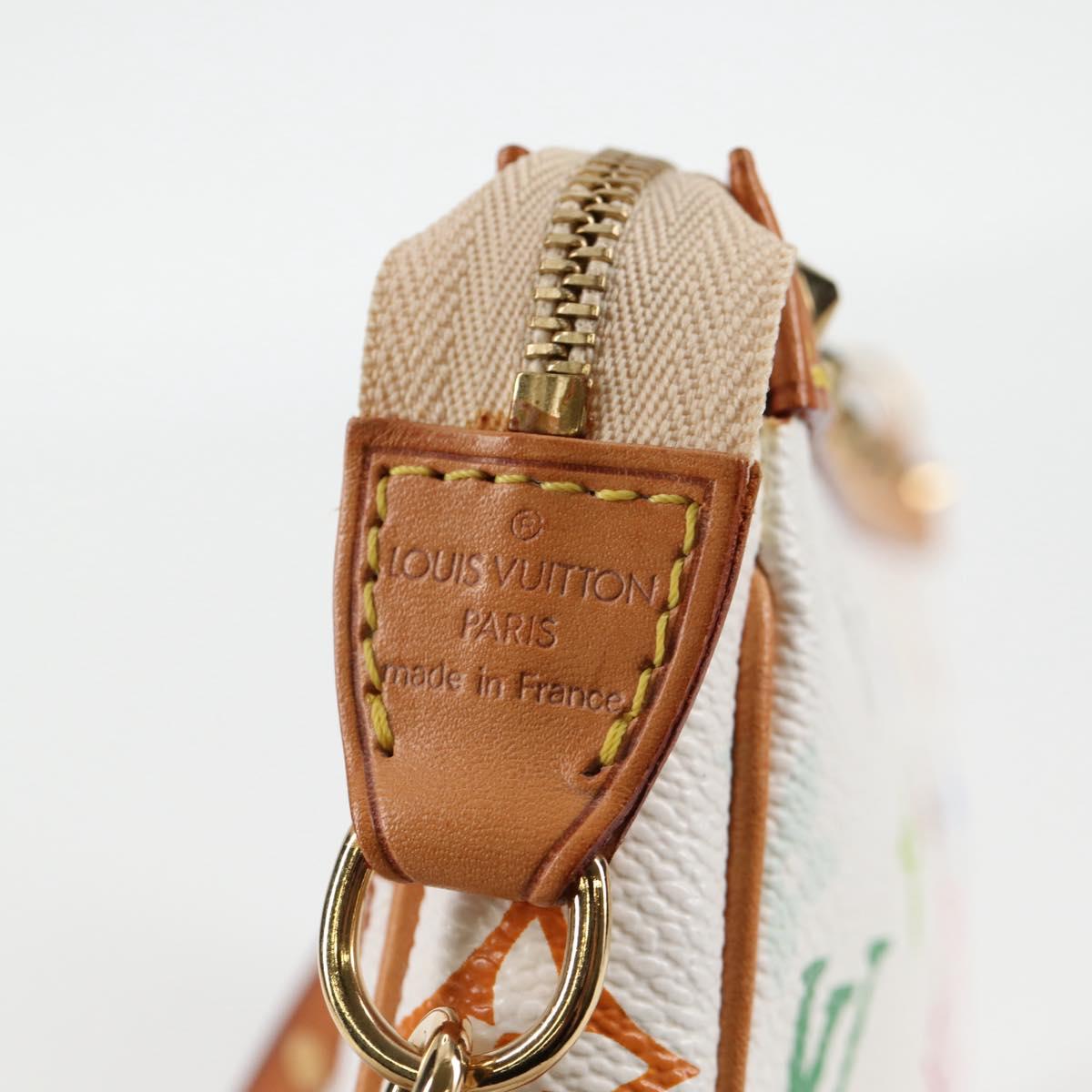 LOUIS VUITTON Multicolor Pochette Accessoires Pouch White M92649 Auth 128115SV