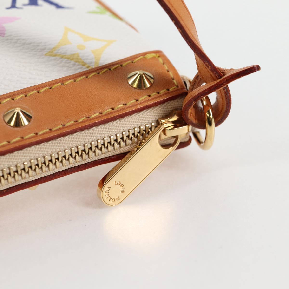 LOUIS VUITTON Multicolor Pochette Accessoires Pouch White M92649 Auth 128115SV