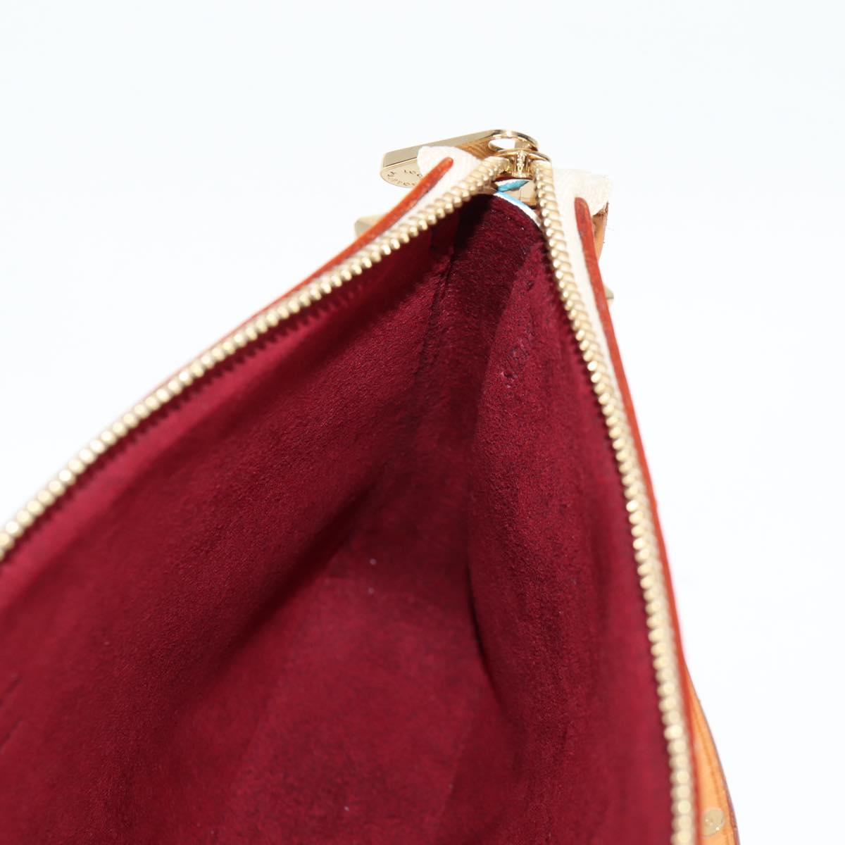 LOUIS VUITTON Multicolor Pochette Accessoires Pouch White M92649 Auth 128115SV