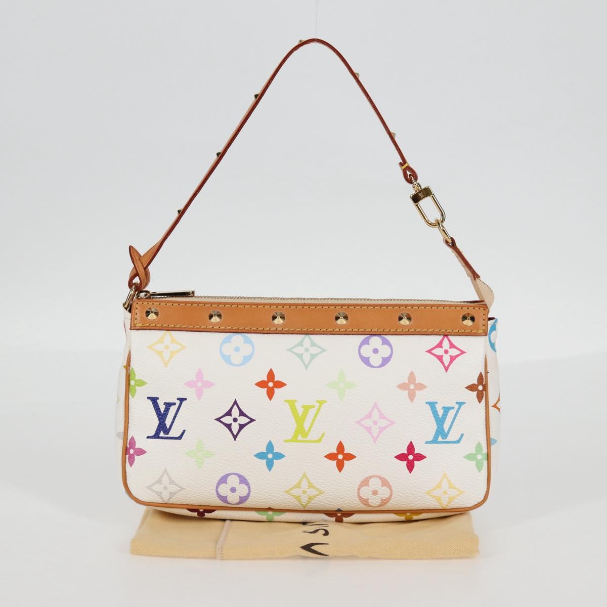 LOUIS VUITTON Multicolor Pochette Accessoires Pouch White M92649 Auth 128115SV
