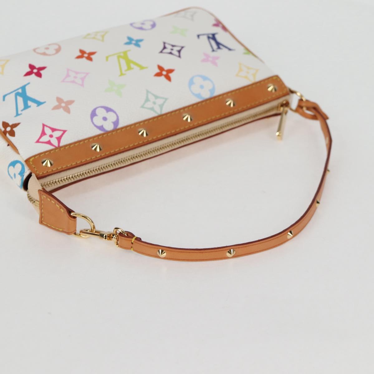 LOUIS VUITTON Multicolor Pochette Accessoires Pouch White M92649 Auth 128115SV