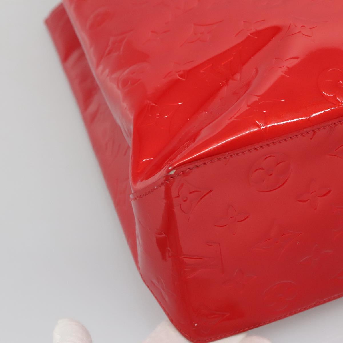 LOUIS VUITTON Monogram Vernis Reade MM Hand Bag Red Rouge M91086 LV Auth 128134
