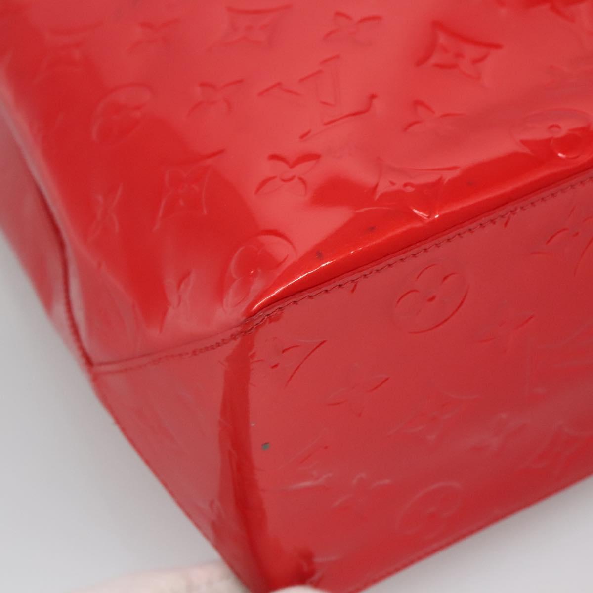 LOUIS VUITTON Monogram Vernis Reade MM Hand Bag Red Rouge M91086 LV Auth 128134
