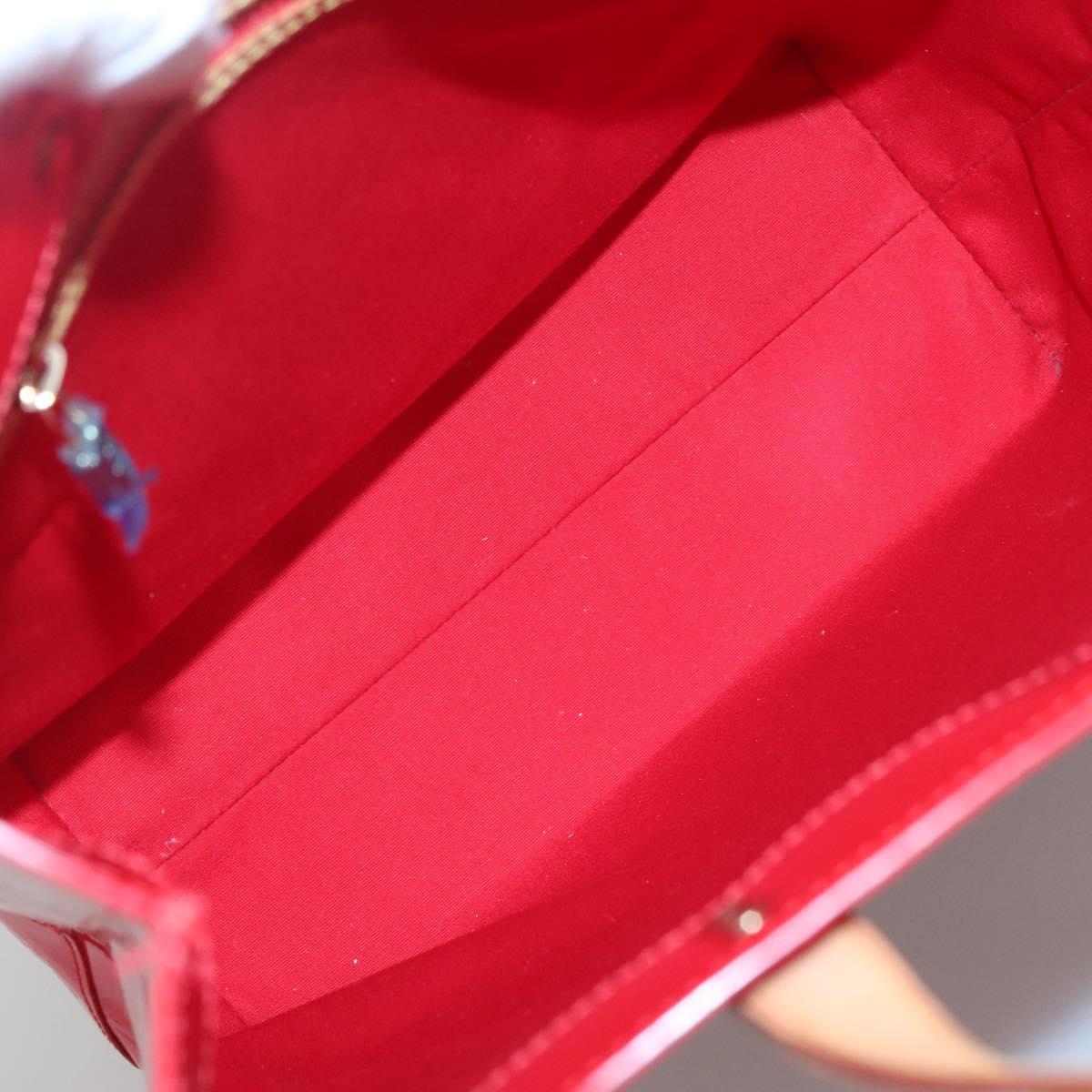 LOUIS VUITTON Monogram Vernis Reade MM Hand Bag Red Rouge M91086 LV Auth 128134