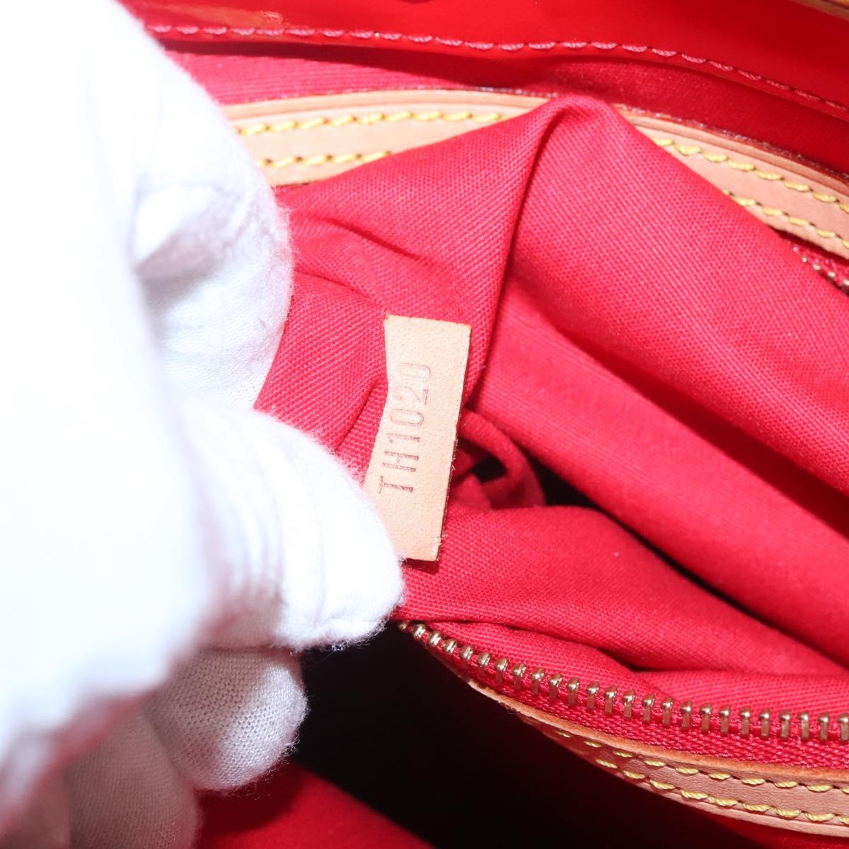 LOUIS VUITTON Monogram Vernis Reade MM Hand Bag Red Rouge M91086 LV Auth 128134