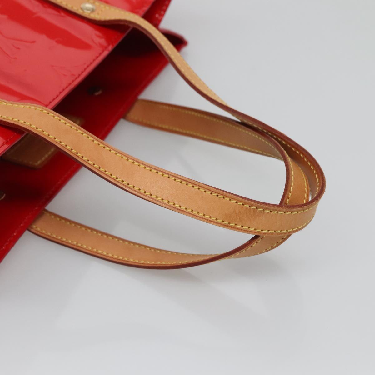 LOUIS VUITTON Monogram Vernis Reade MM Hand Bag Red Rouge M91086 LV Auth 128134