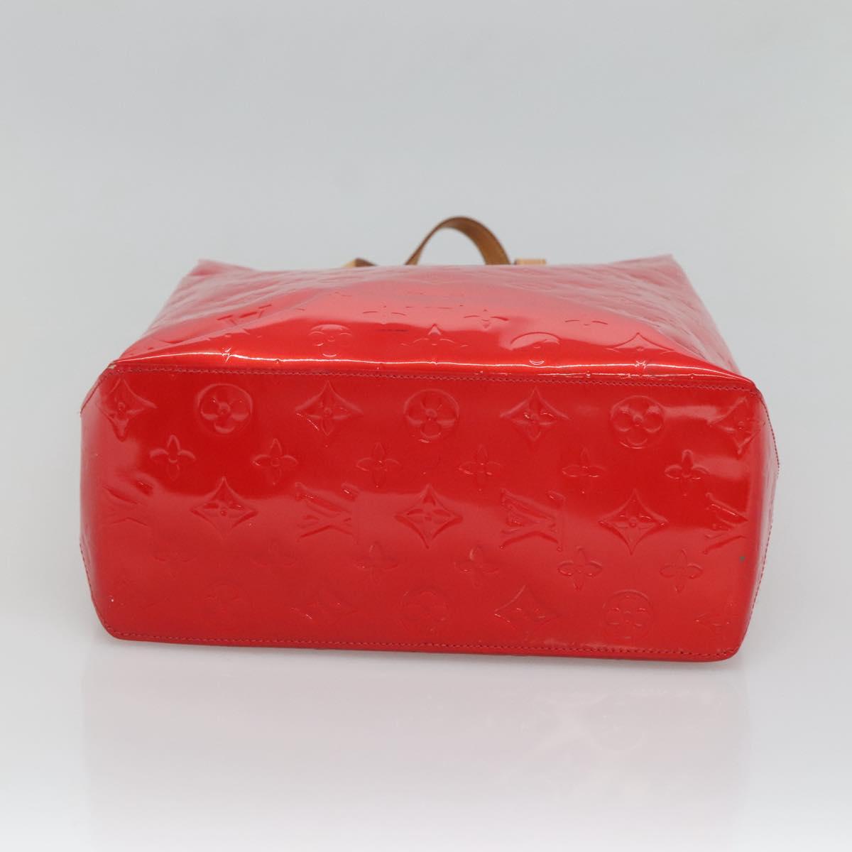 LOUIS VUITTON Monogram Vernis Reade MM Hand Bag Red Rouge M91086 LV Auth 128134