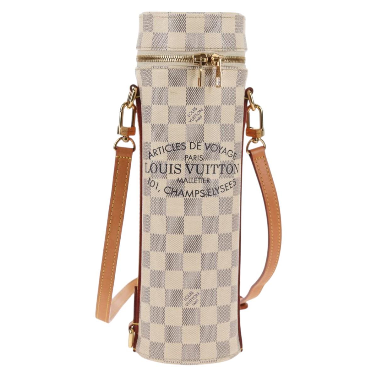 LOUIS VUITTON Damier Azur Bottle Holder Porte Boutille Bag GI0373 Auth 128175V