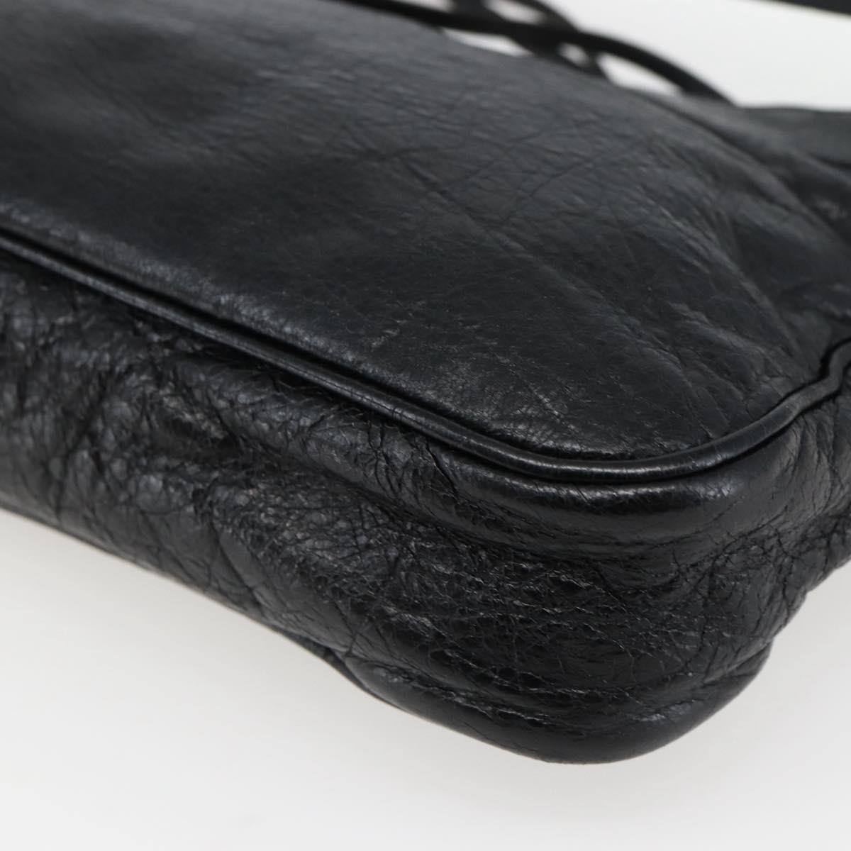 BALENCIAGA The Hip Shoulder Bag Leather Black 242803 Auth 128176V