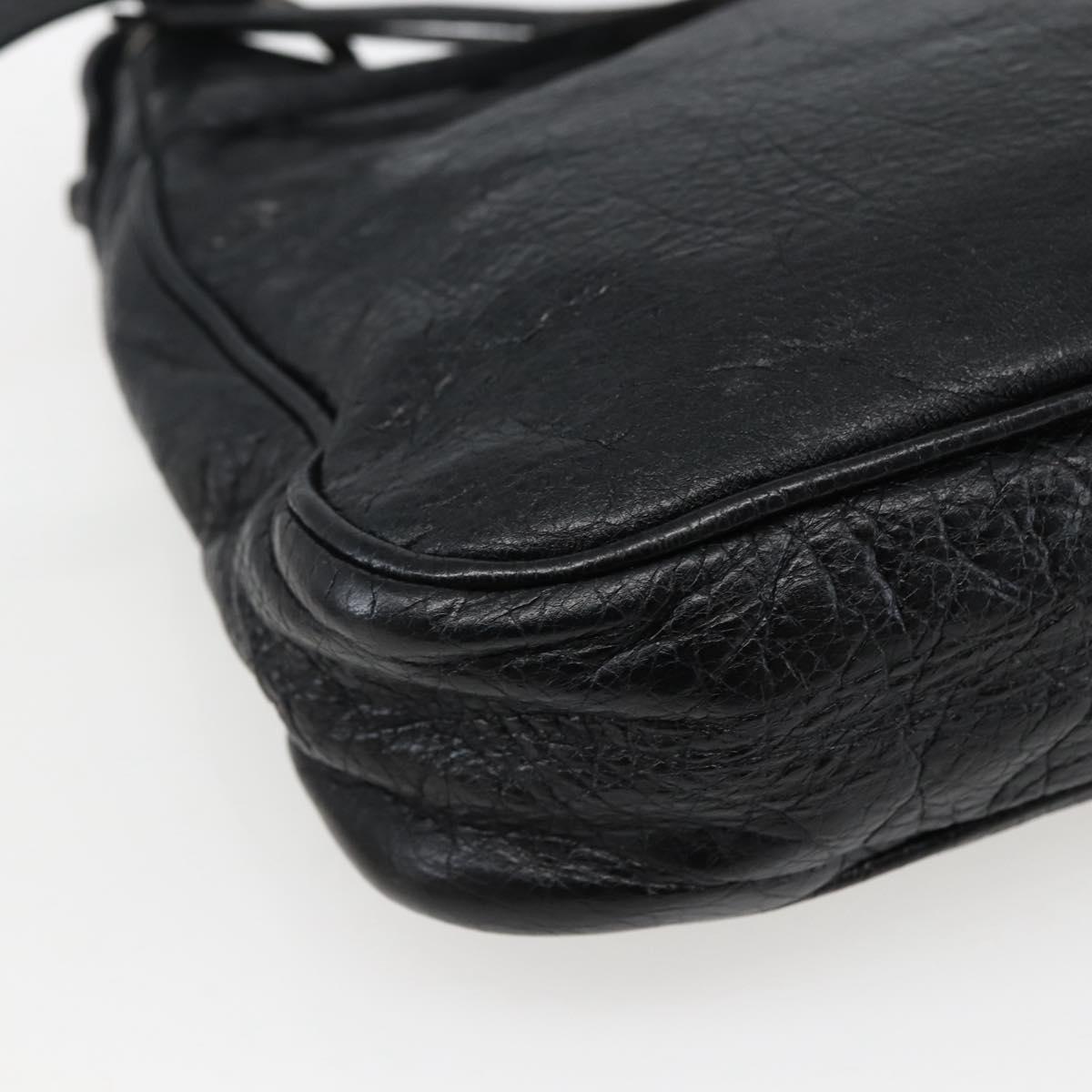 BALENCIAGA The Hip Shoulder Bag Leather Black 242803 Auth 128176V