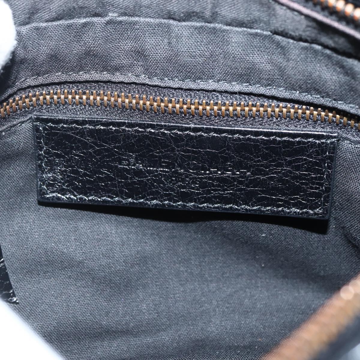 BALENCIAGA The Hip Shoulder Bag Leather Black 242803 Auth 128176V