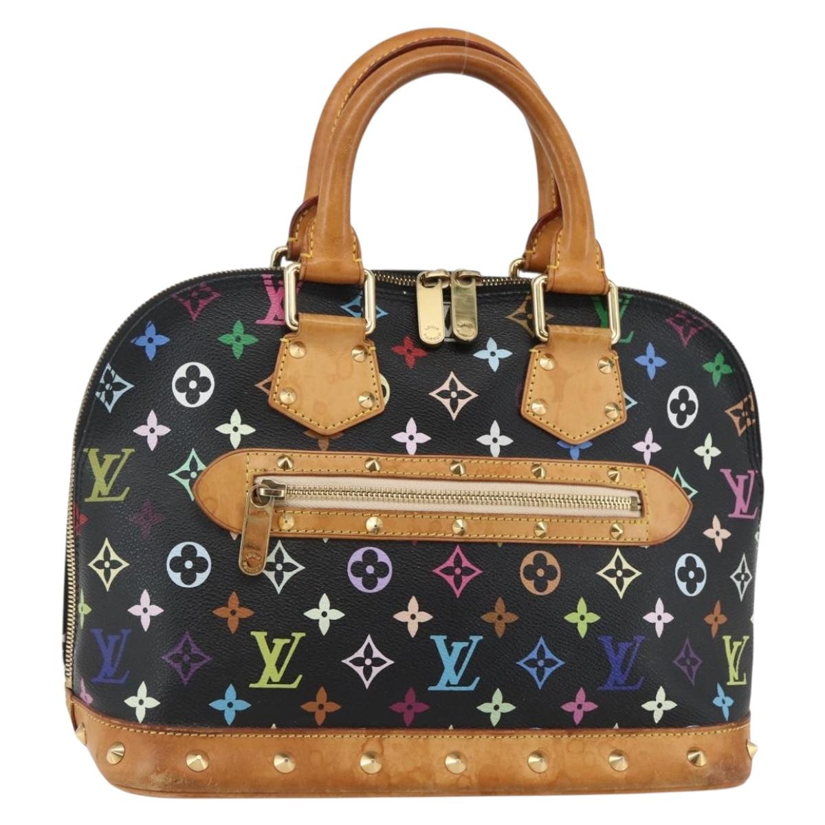 LOUIS VUITTON Monogram Multicolor Alma Hand Bag Black M92646 LV Auth 128178A