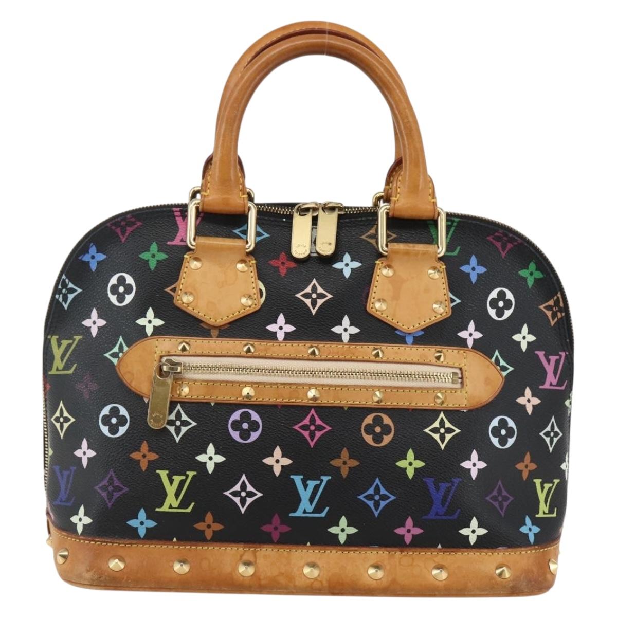 LOUIS VUITTON Monogram Multicolor Alma Hand Bag Black M92646 LV Auth 128178A