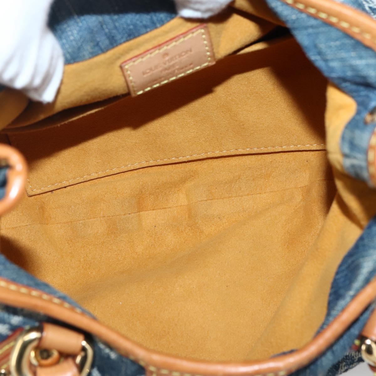 LOUIS VUITTON Monogram denim Preity Hand Bag Blue M95020 LV Auth 128188V