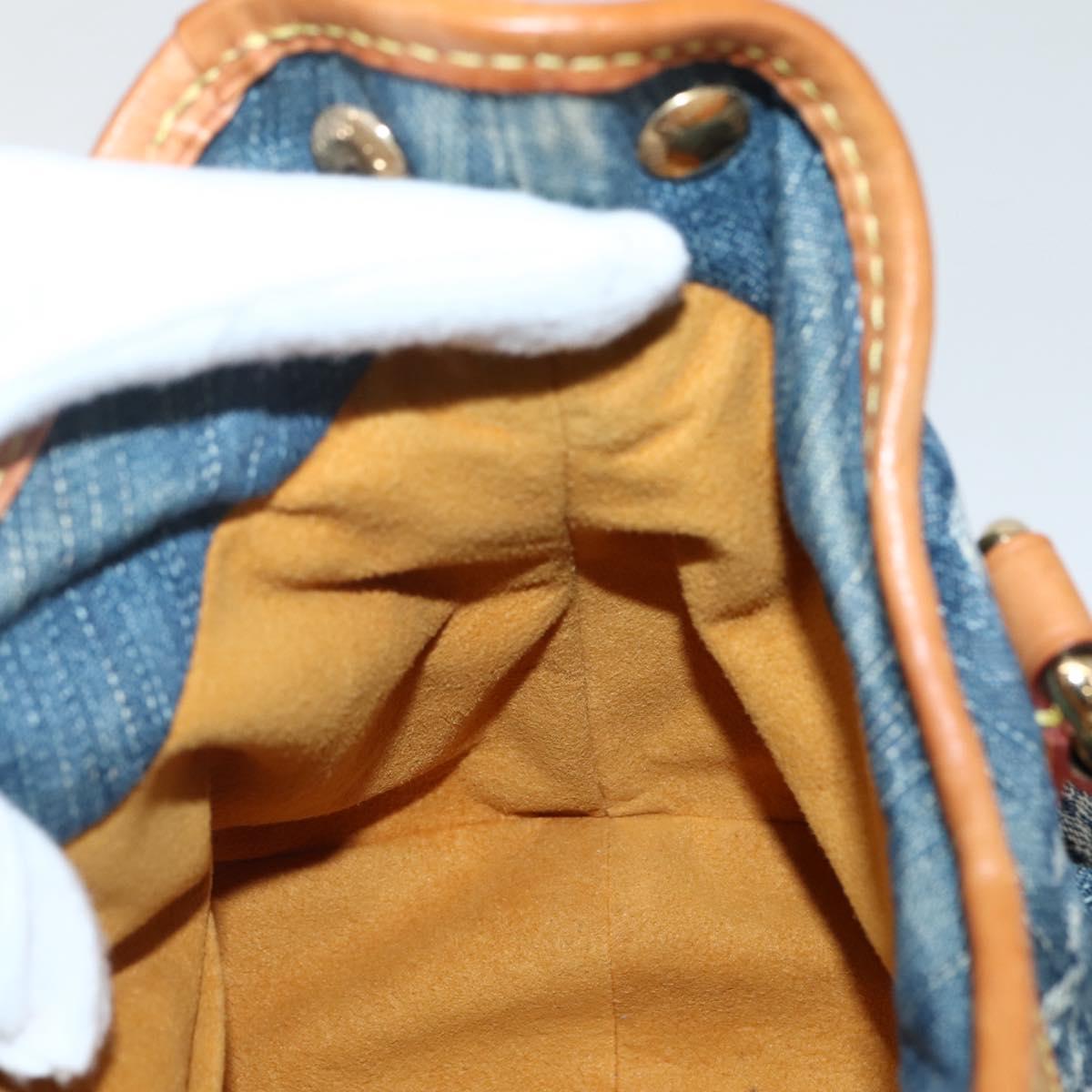 LOUIS VUITTON Monogram denim Preity Hand Bag Blue M95020 LV Auth 128188V