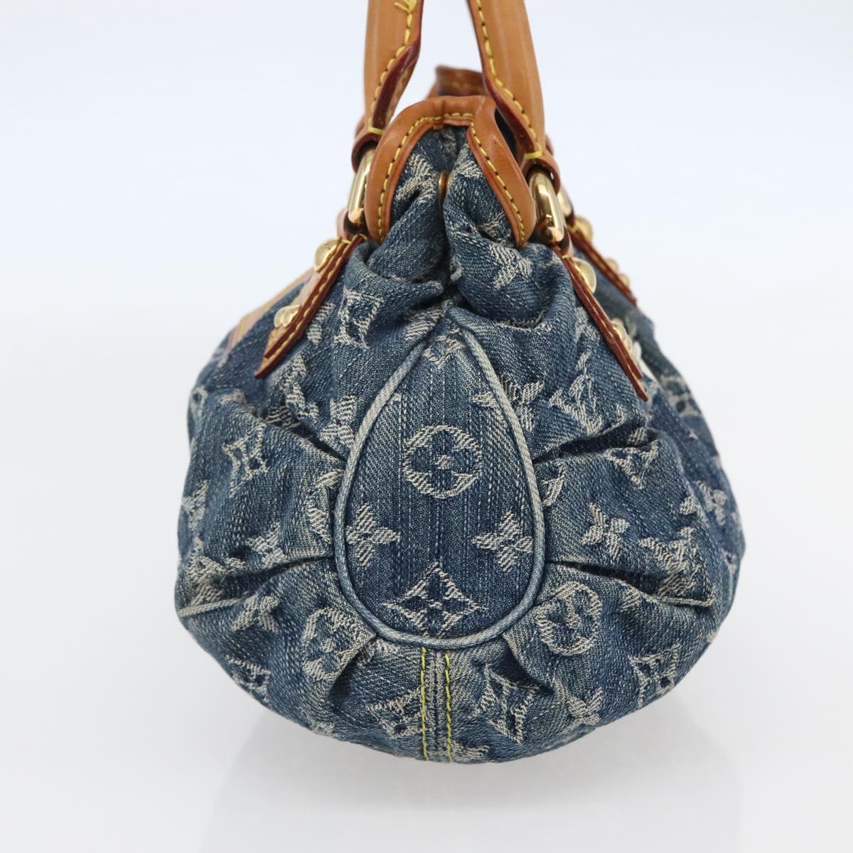 LOUIS VUITTON Monogram denim Preity Hand Bag Blue M95020 LV Auth 128188V