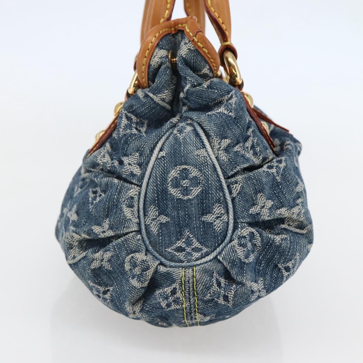 LOUIS VUITTON Monogram denim Preity Hand Bag Blue M95020 LV Auth 128188V