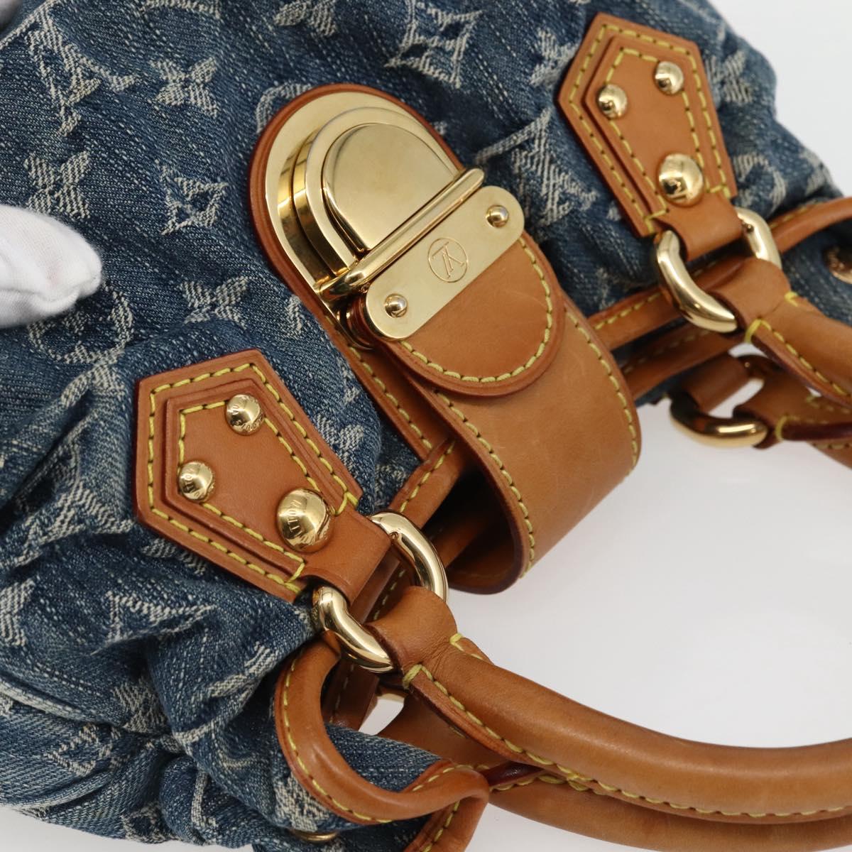 LOUIS VUITTON Monogram denim Preity Hand Bag Blue M95020 LV Auth 128188V