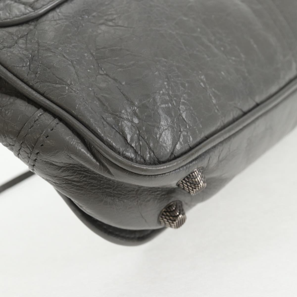 BALENCIAGA Flap Bag XS Shoulder Bag Leather 2way Gray Silver 719082 Auth 128190M