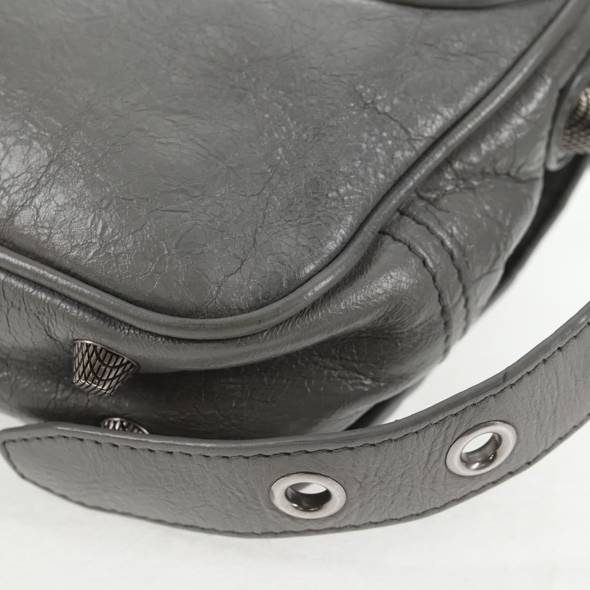 BALENCIAGA Flap Bag XS Shoulder Bag Leather 2way Gray Silver 719082 Auth 128190M
