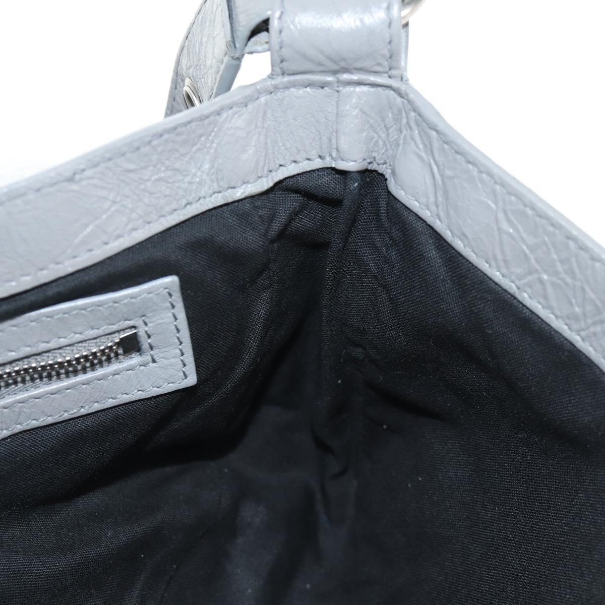 BALENCIAGA Flap Bag XS Shoulder Bag Leather 2way Gray Silver 719082 Auth 128190M