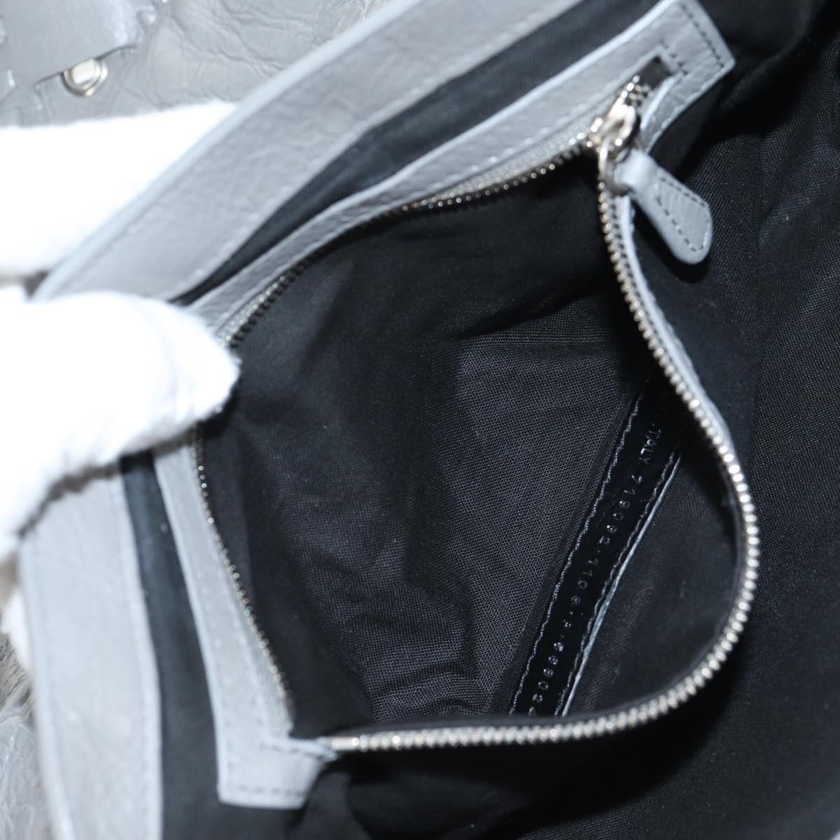 BALENCIAGA Flap Bag XS Shoulder Bag Leather 2way Gray Silver 719082 Auth 128190M