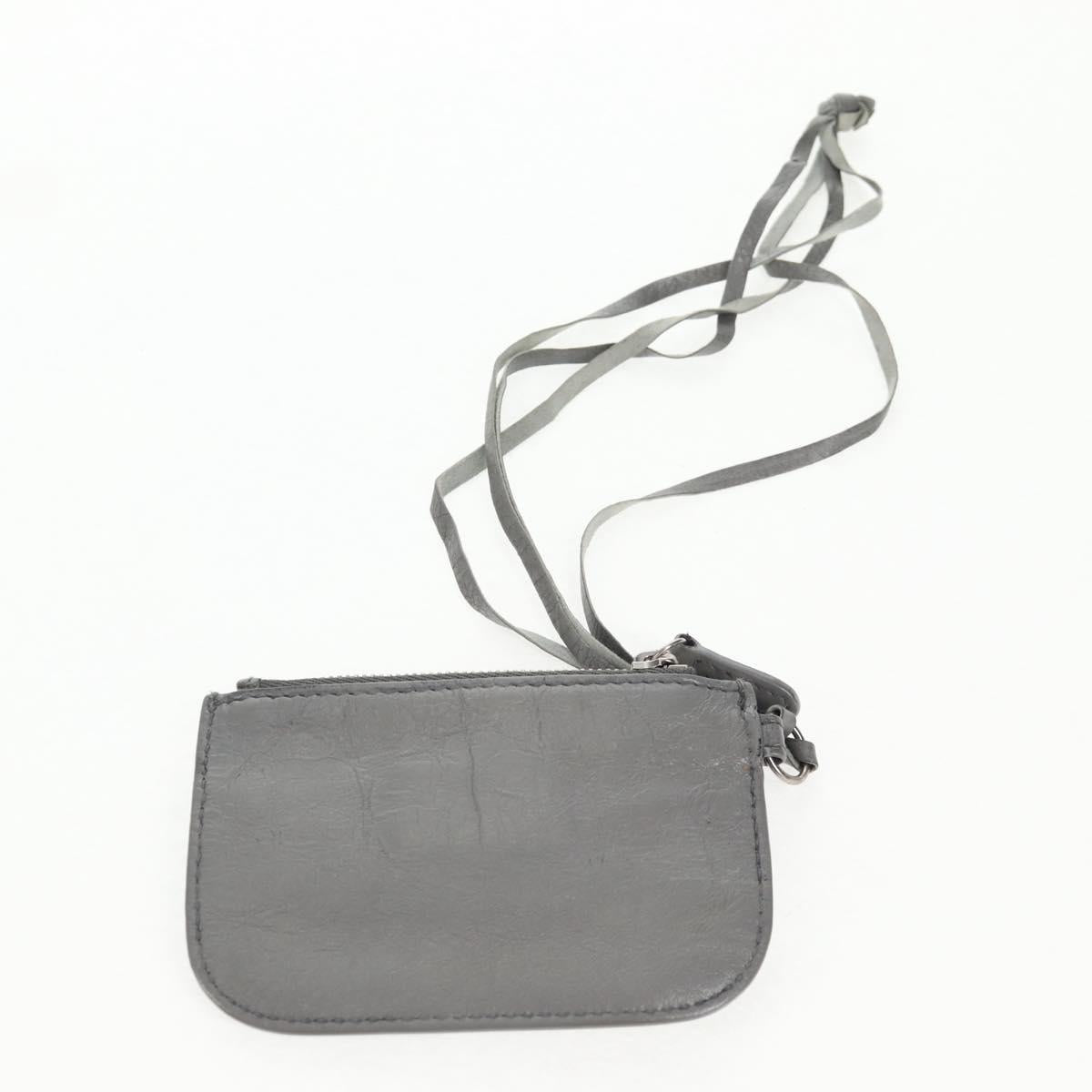 BALENCIAGA Flap Bag XS Shoulder Bag Leather 2way Gray Silver 719082 Auth 128190M