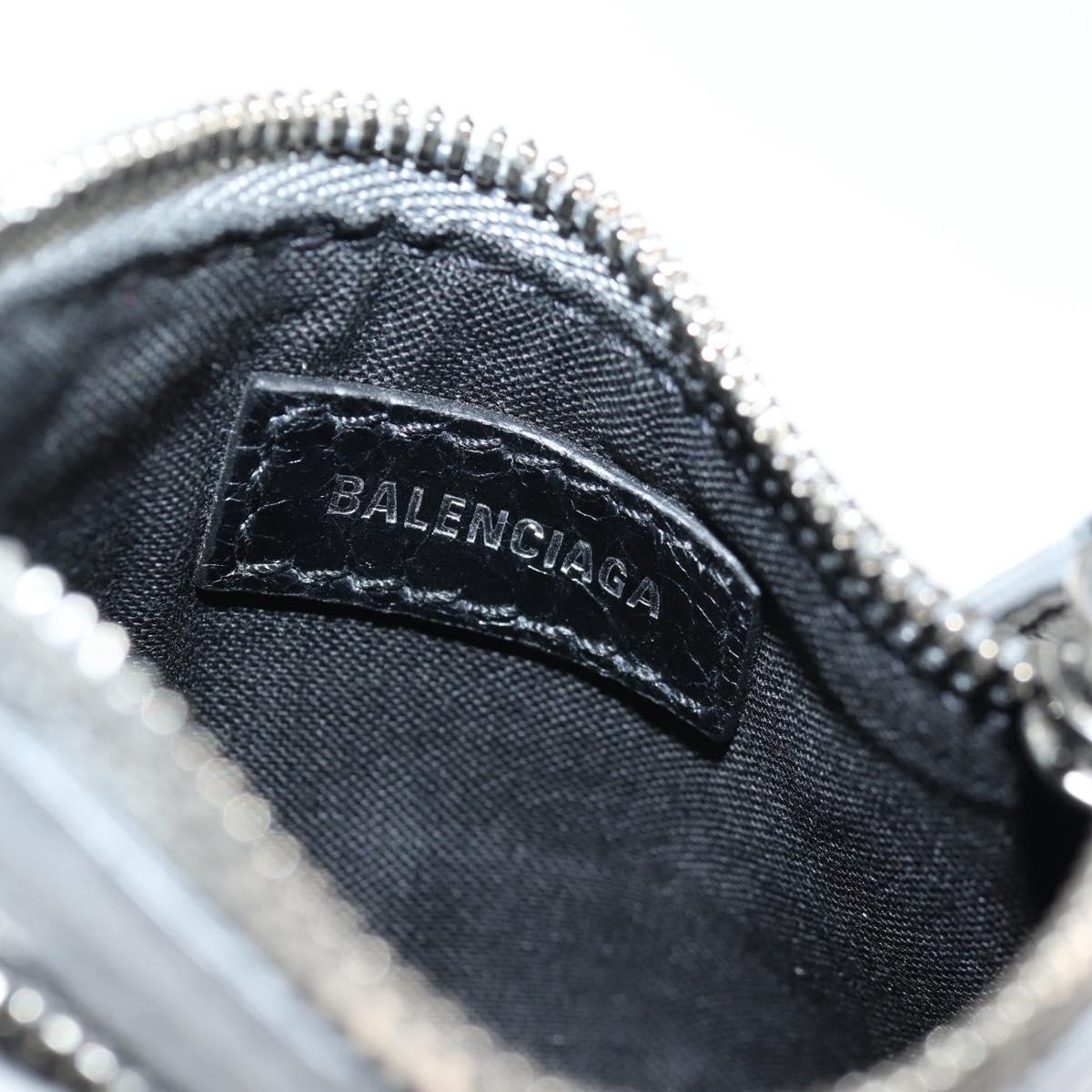 BALENCIAGA Flap Bag XS Shoulder Bag Leather 2way Gray Silver 719082 Auth 128190M