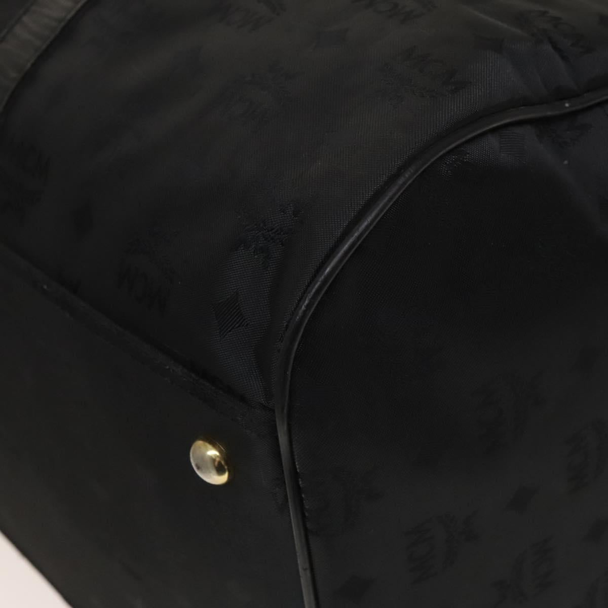 MCM Vicetos Logogram Shoulder Bag Nylon 2way Black Gold Auth 128228