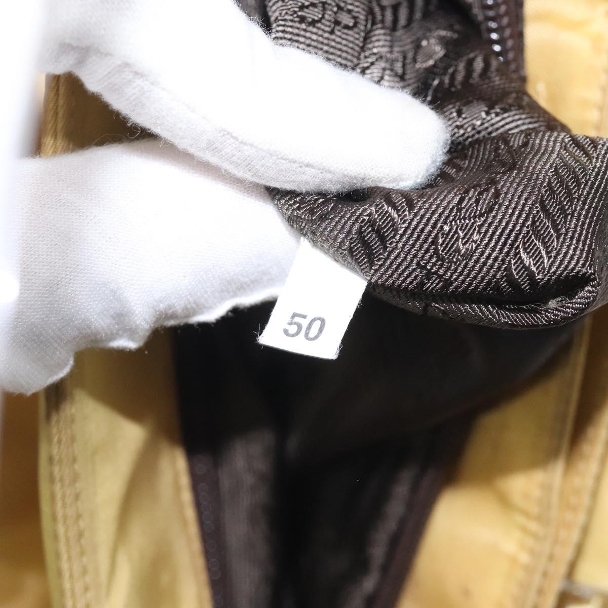 PRADA Hand Bag Nylon Yellow Silver Auth 128229