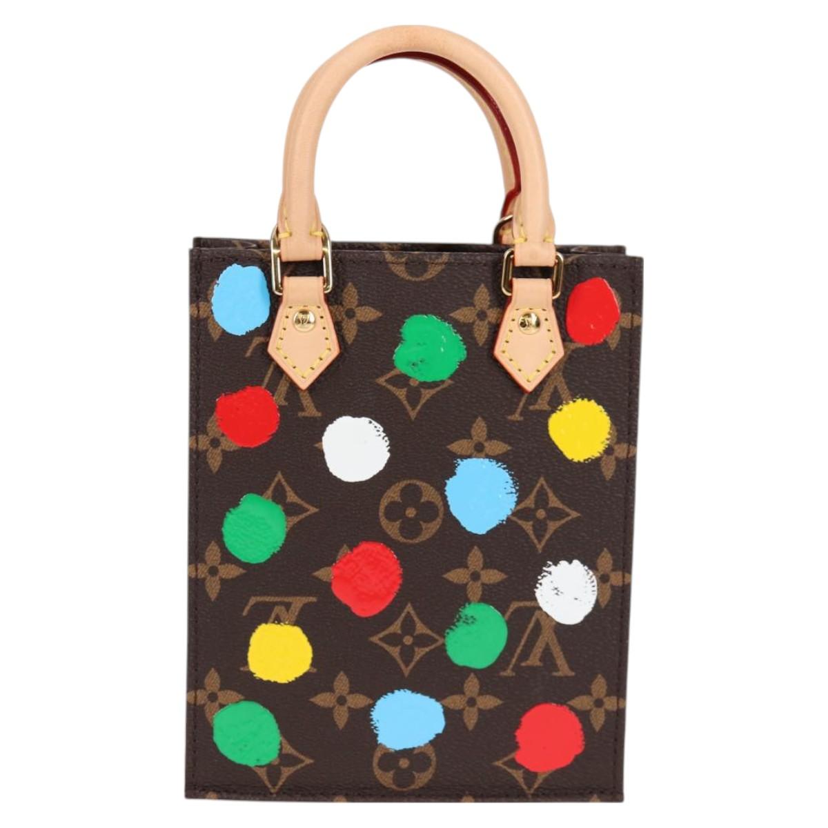 LOUIS VUITTON Monogram Yayoi Kusama Petit Sac Plat Bag 2way M81867 Auth 128264SM