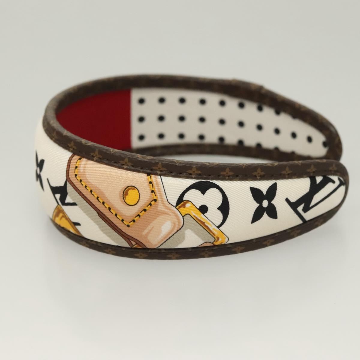 LOUIS VUITTON Monogram Katyusha White M77394 LV Auth 128265M