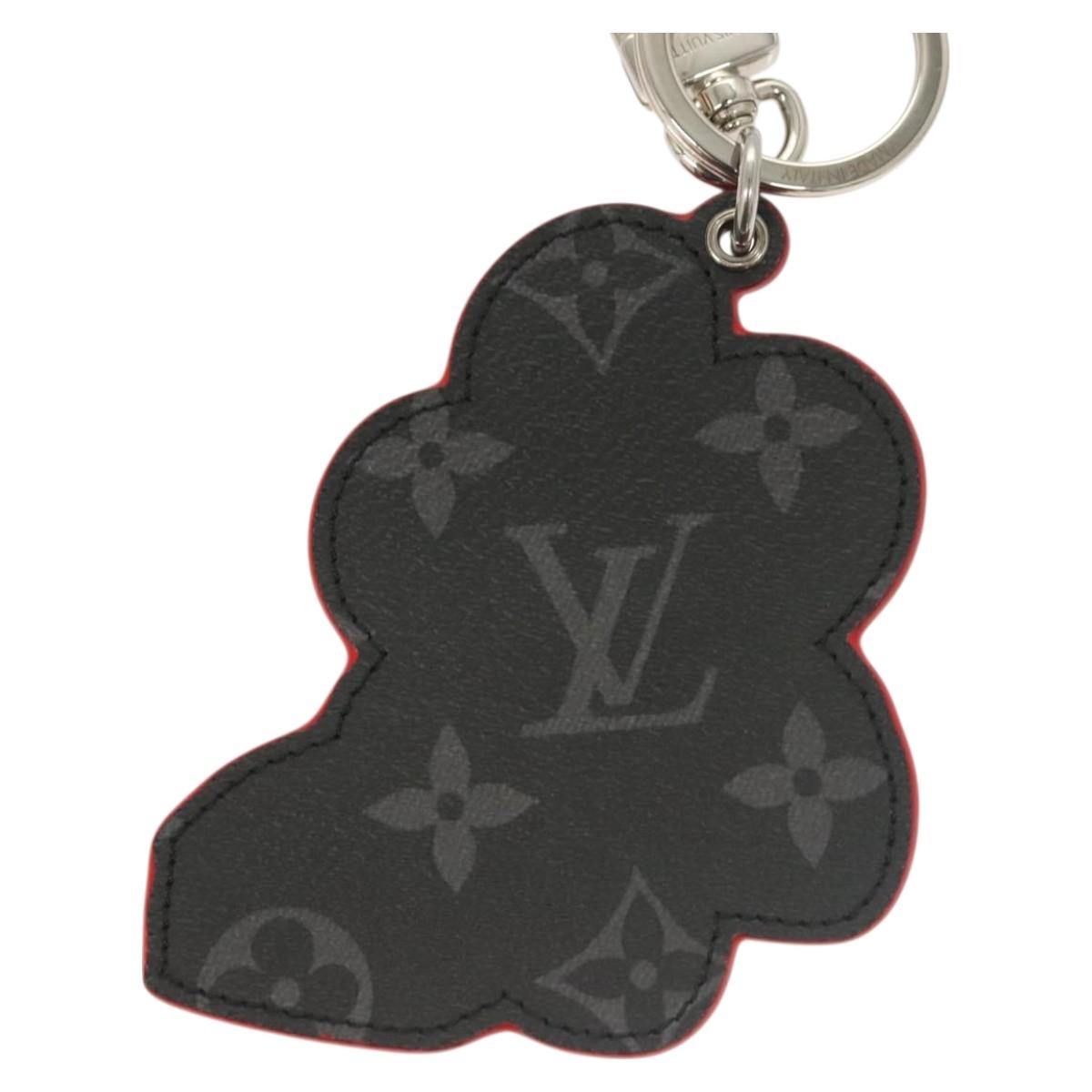 LOUIS VUITTON Sporty Car Vivienne Key Ring Leather Black M00960 LV Auth 128266