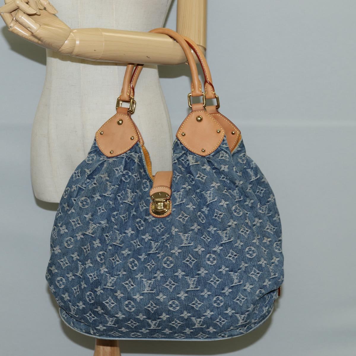 LOUIS VUITTON Monogram Denim XL Hand Bag Blue M95515 LV Auth 128274V