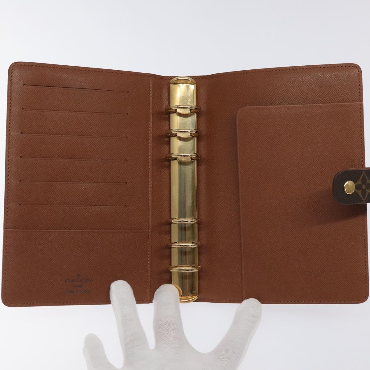 LOUIS VUITTON Monogram Agenda MM Day Planner Cover R20105 LV Auth 128293