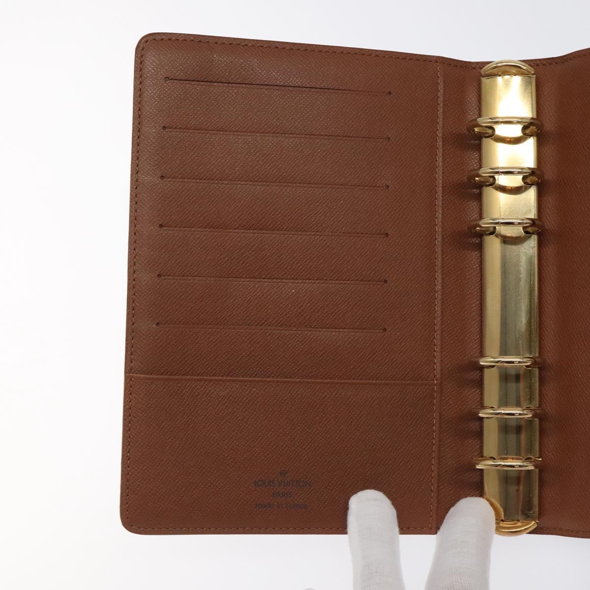 LOUIS VUITTON Monogram Agenda MM Day Planner Cover R20105 LV Auth 128293