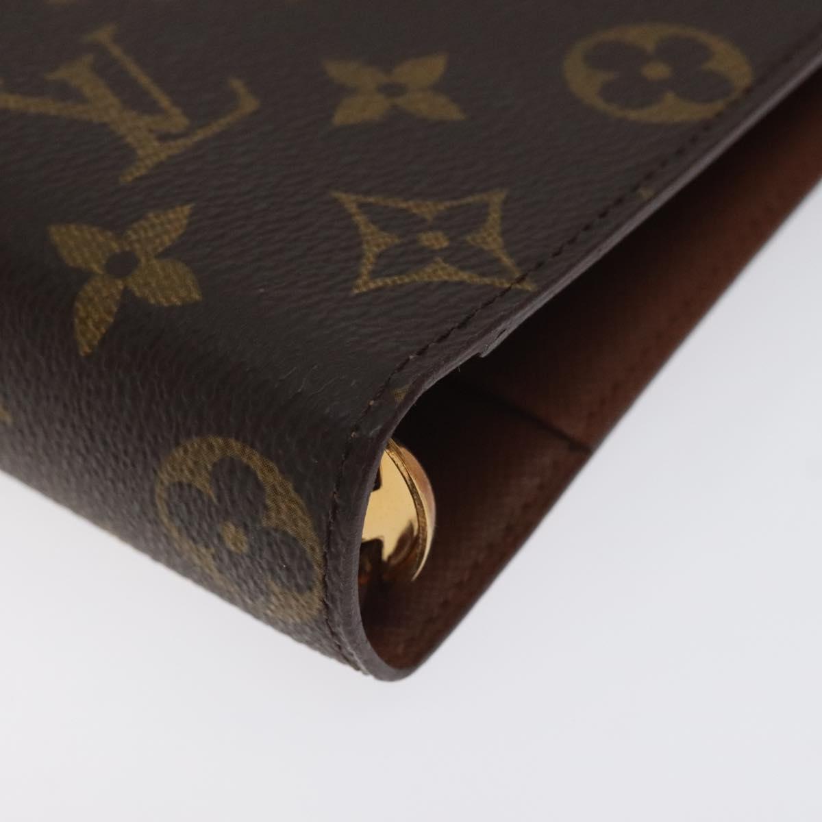 LOUIS VUITTON Monogram Agenda MM Day Planner Cover R20105 LV Auth 128293