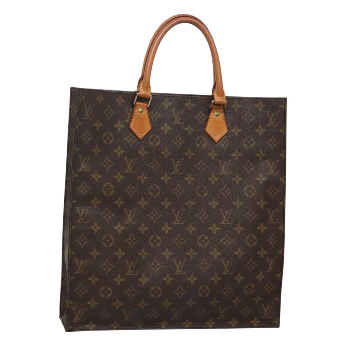 LOUIS VUITTON Monogram Sac Plat Hand Bag M51140 LV Auth 128308