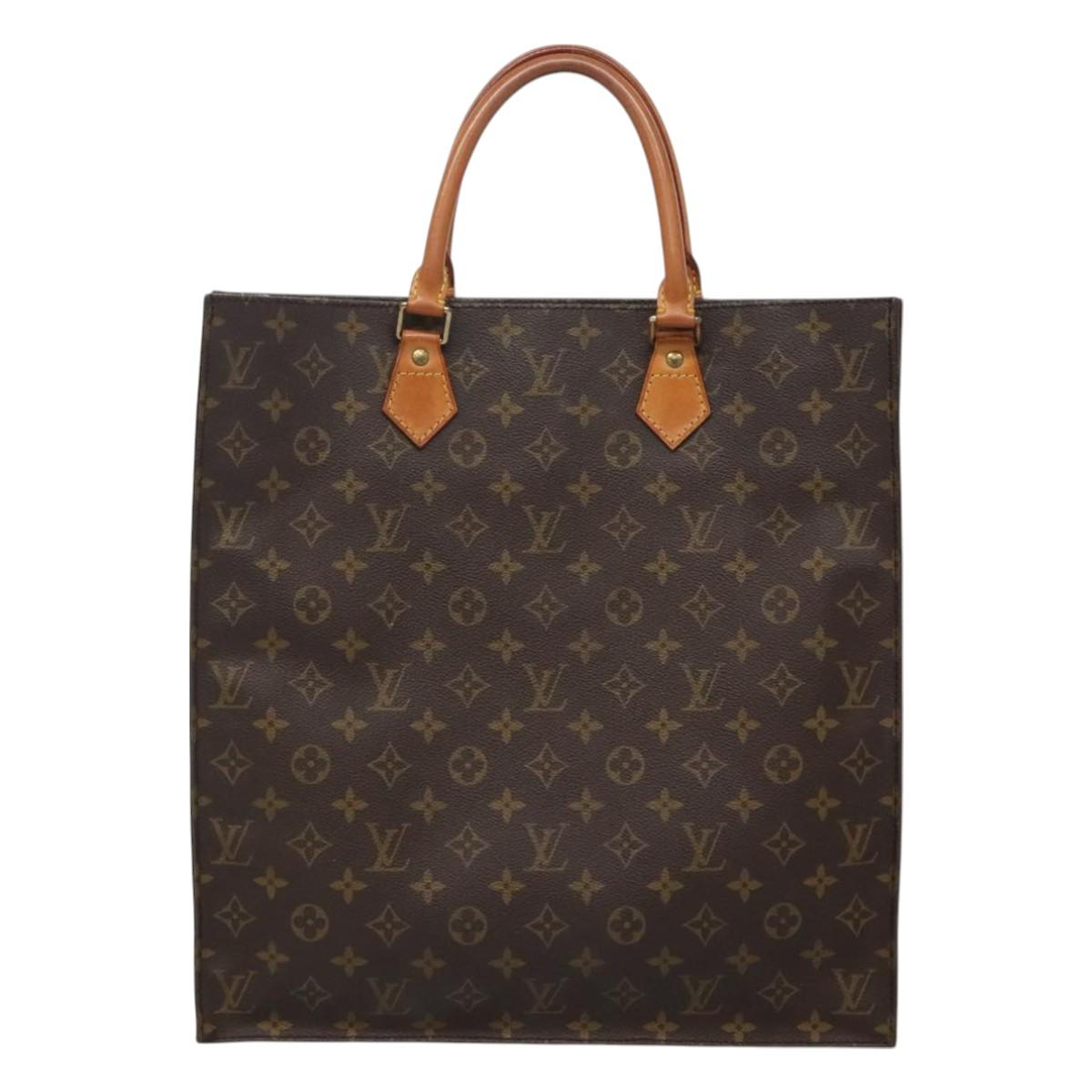 LOUIS VUITTON Monogram Sac Plat Hand Bag M51140 LV Auth 128308