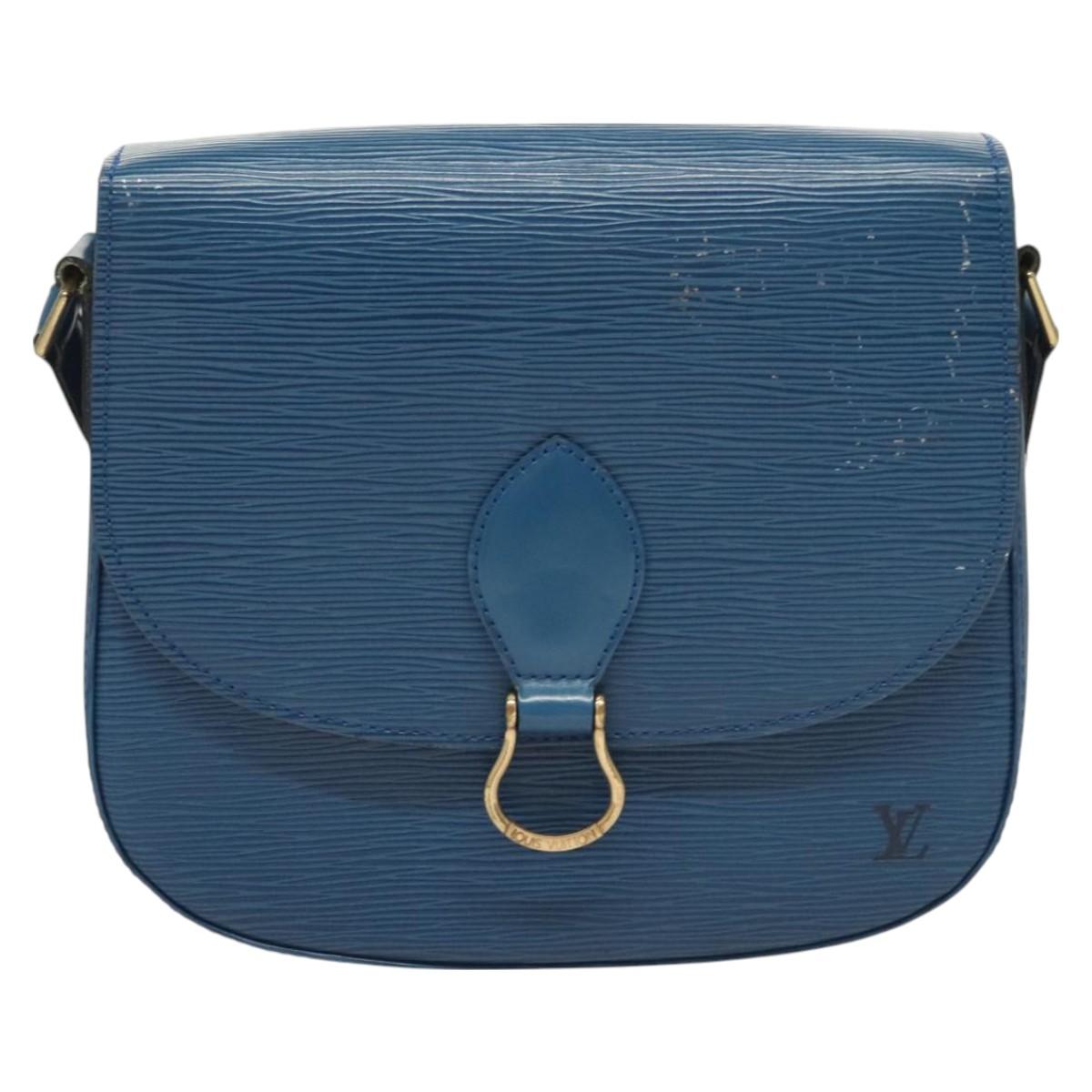 LOUIS VUITTON Epi Saint Cloud GM Shoulder Bag Toledo Blue M52195 LV Auth 128324